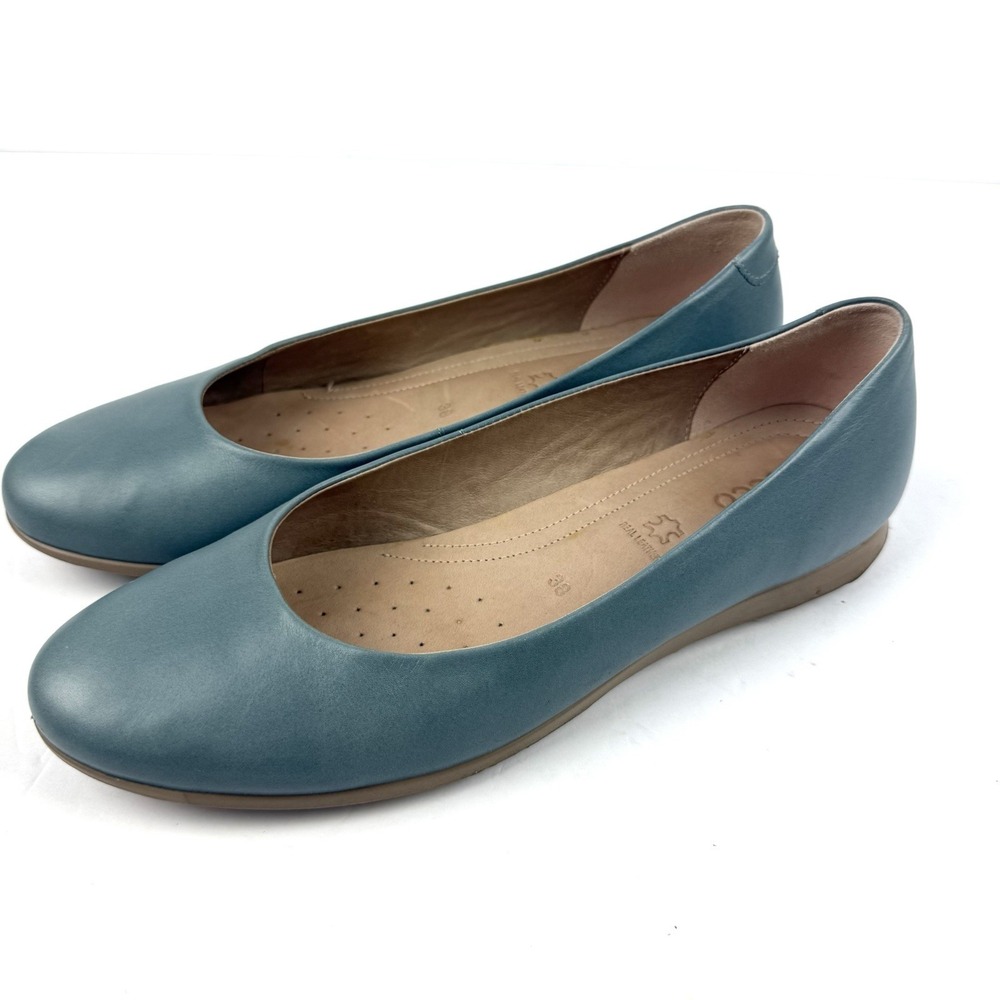 ECCO Touch Ballerina Flats Slate Blue Slip On Shoes Comfort Womens